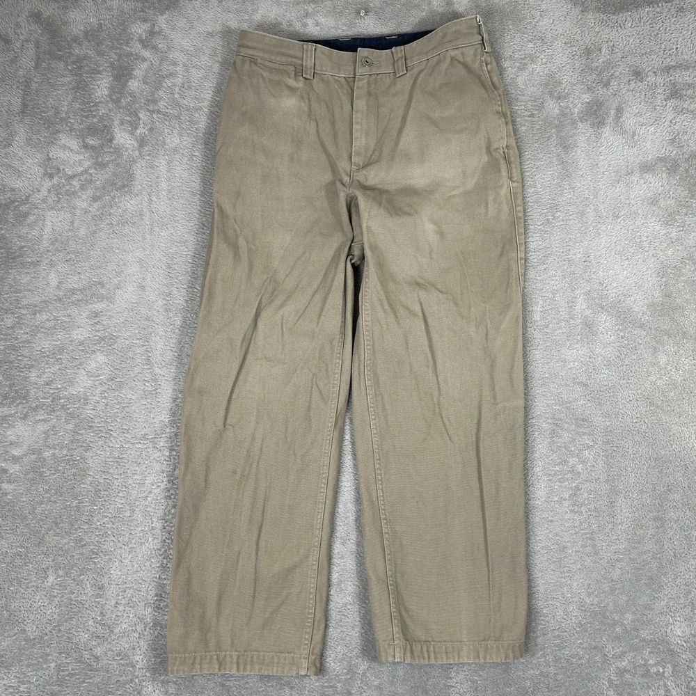 Duluth Trading Co Fire Hose Canvas Pants Mens 30x28 Tan Khaki Workwear Rugged